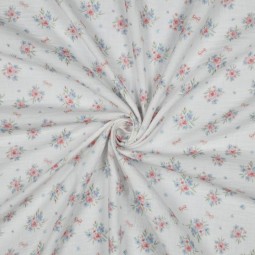 Tissu double gaze - Amélia fond blanc