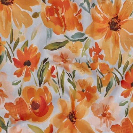 Tissu voile coton - Pamela orange