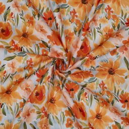 Tissu voile coton - Pamela orange