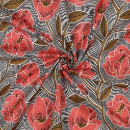 Tissu voile coton - Coquelicot