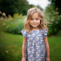 Tissu popeline - Licorne bleu