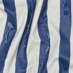 Tissu déperlant - Toile imper rayé bleu blanc