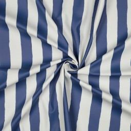 Tissu déperlant - Toile imper rayé bleu blanc