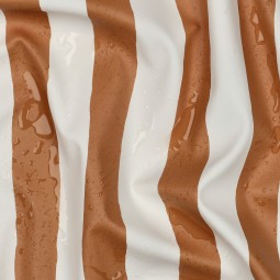 Tissu déperlant - Toile imper rayé marron blanc