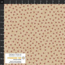 Tissu fantaisie - Fleur de France - Mini fleurs fond beige