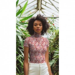 Tissu jersey côtelé - Mia rose