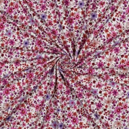 Tissu jersey - Fleurs fuchsia