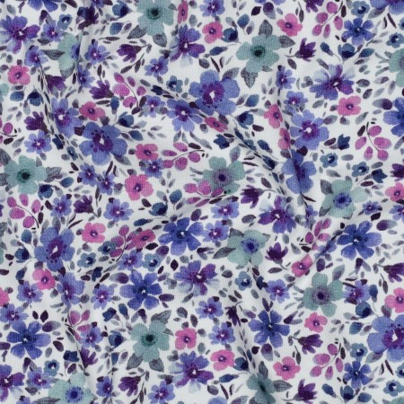 Tissu jersey - Fleurs violet