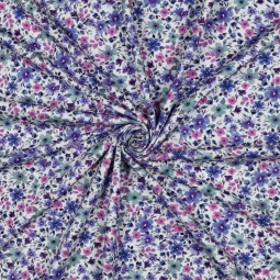 Tissu jersey - Fleurs violet