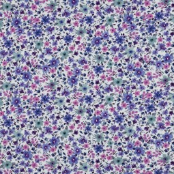 Tissu jersey - Fleurs violet