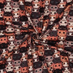 Tissu jersey - Petits chats