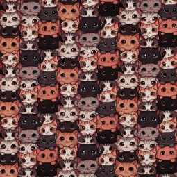 Tissu jersey - Petits chats