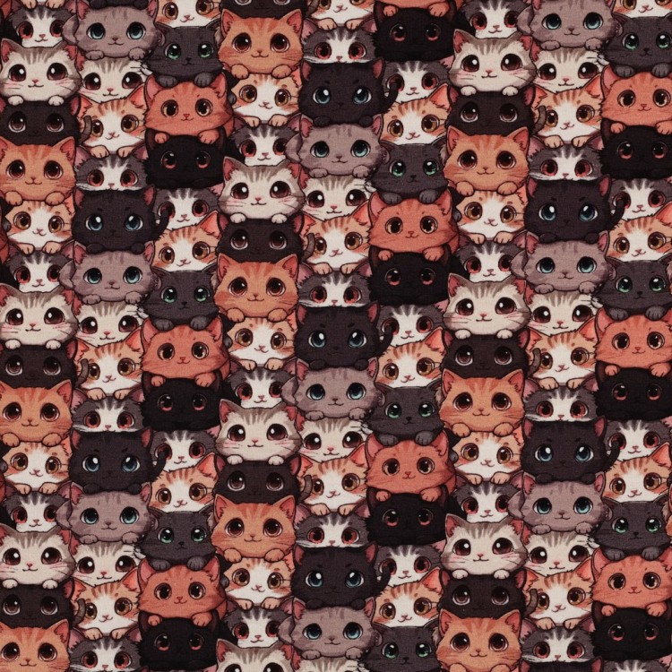 Tissu jersey - Petits chats