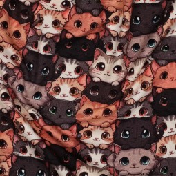 Tissu jersey - Petits chats