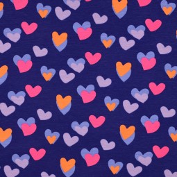 Tissu jersey - Coeur néon