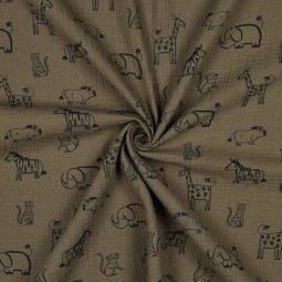 Tissu double gaze - Safari