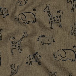 Tissu double gaze - Safari