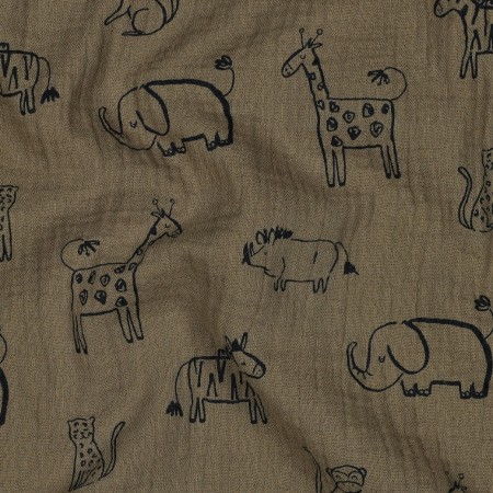 Tissu double gaze - Safari