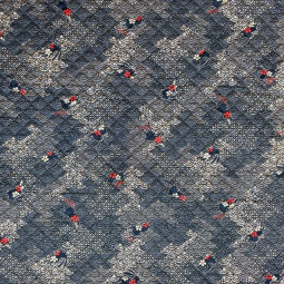 Tissu matelassé japonais - Kurenai patch denim