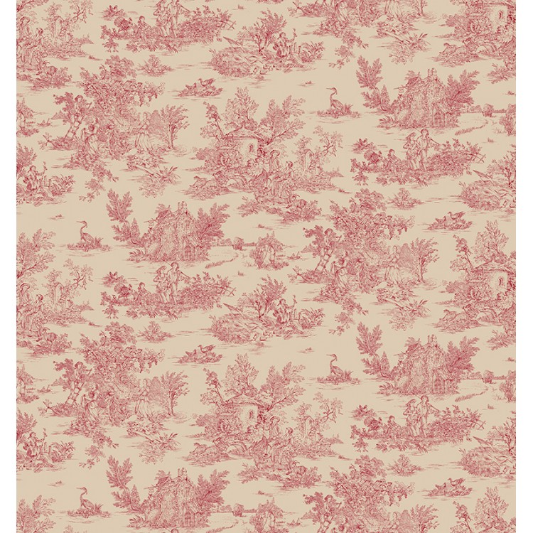 Tissu coton - Mini pastoral rouge