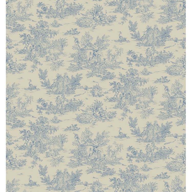 Tissu coton - Mini pastoral bleu