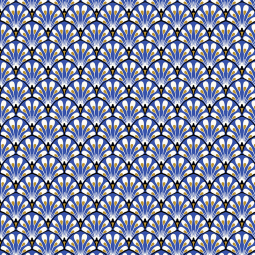 Tissu cretonne - Gaudi bleu encre