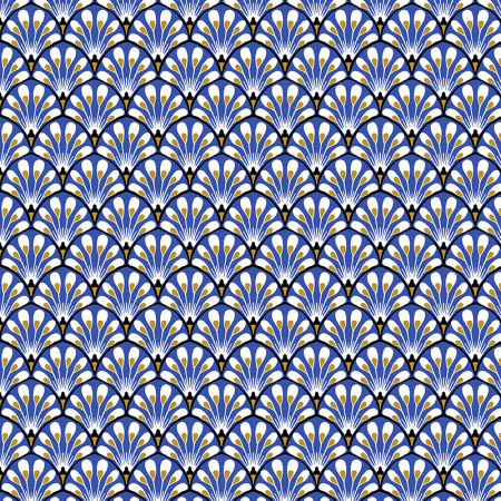 Tissu cretonne - Gaudi bleu encre