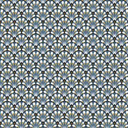 Tissu cretonne - Gaudi bleu