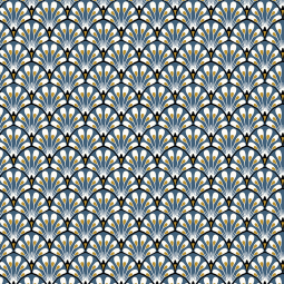 Tissu cretonne - Gaudi bleu