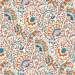 Tissu cretonne - Masala bleu