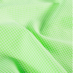 Tissu seersucker - Mini vichy vert fluo