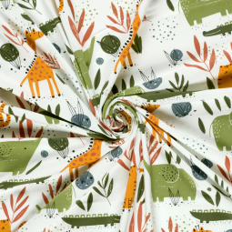Tissu jersey - Éléphant blanc cassé