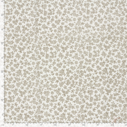 Tissu double gaze - Fleurs blanc cassé