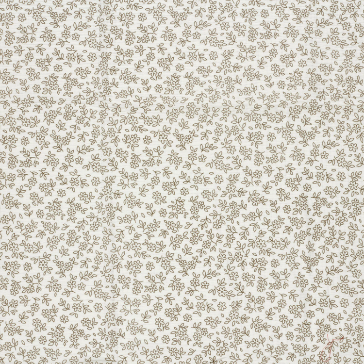 Tissu double gaze - Fleurs blanc cassé