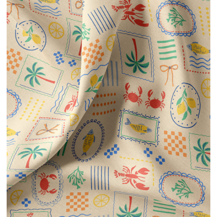 Tissu coton enduit - Cagliari écru