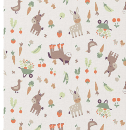 Tissu coton - Baudet écru gris