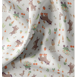 Tissu coton - Baudet écru gris