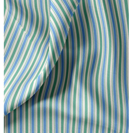 Tissu coton - Lydia vert bleu