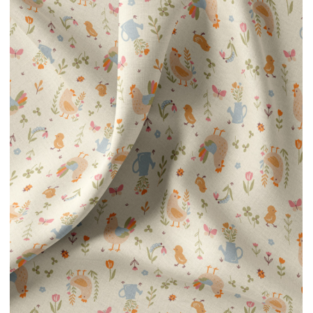 Tissu coton - Cocotte écru