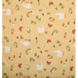 Tissu double gaze - Jacot jaune