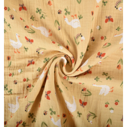 Tissu double gaze - Jacot jaune