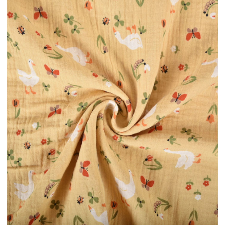 Tissu double gaze - Jacot jaune