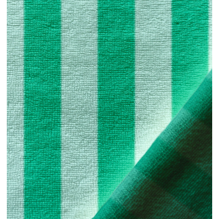 Tissu éponge Bambou velours - Rayée vert