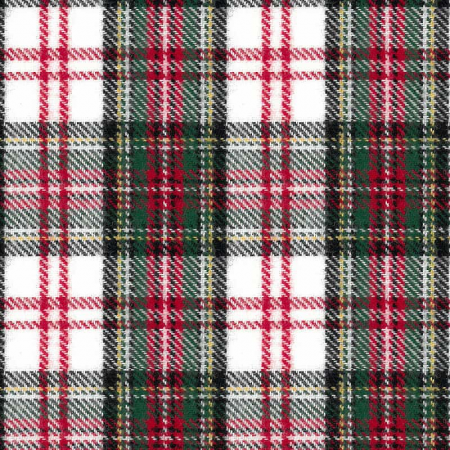 Tissu flanelle - Carreaux blanc vert rouge