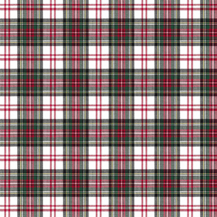 Tissu tartan - Carreaux blanc vert rouge