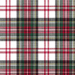 Tissu tartan - Carreaux blanc vert rouge