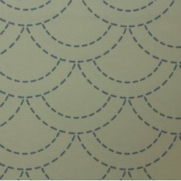 Tissu sashiko préimprimé - Eventail écru