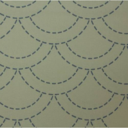 Tissu sashiko préimprimé - Eventail écru