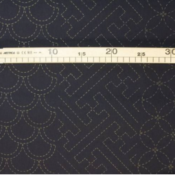 Tissu sashiko préimprimé - Multi motif marine