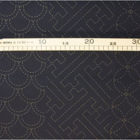 Tissu sashiko préimprimé - Multi motif marine